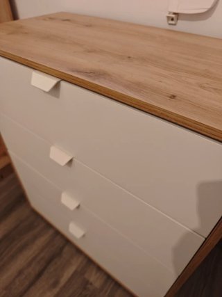 Cajonera moderna madera y blanco