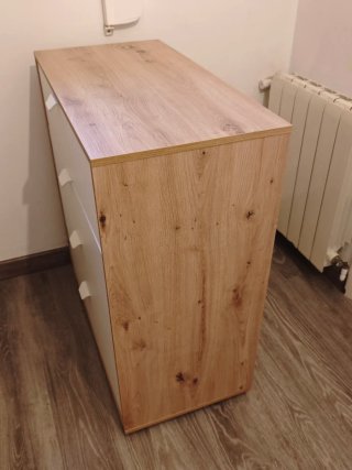 Cajonera moderna madera y blanco
