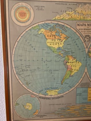 Mapa Mundi Antiguo Dos Hemisferios