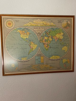 Mapa Mundi Antiguo Dos Hemisferios