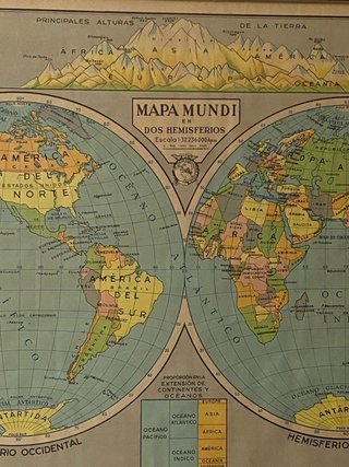 Mapa Mundi Antiguo Dos Hemisferios