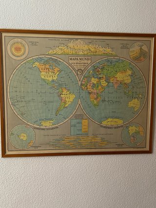 Mapa Mundi Antiguo Dos Hemisferios
