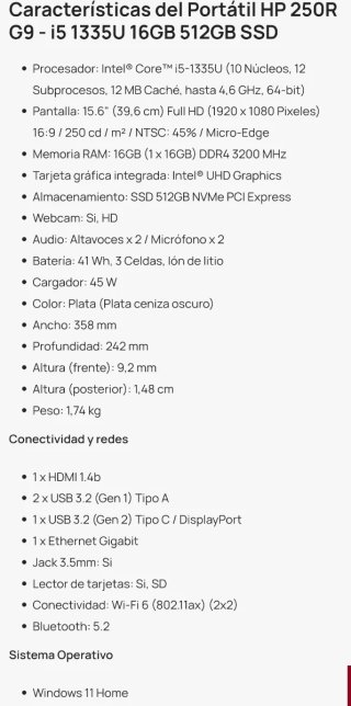 Portátil HP 250 G9 Gris Oscuro