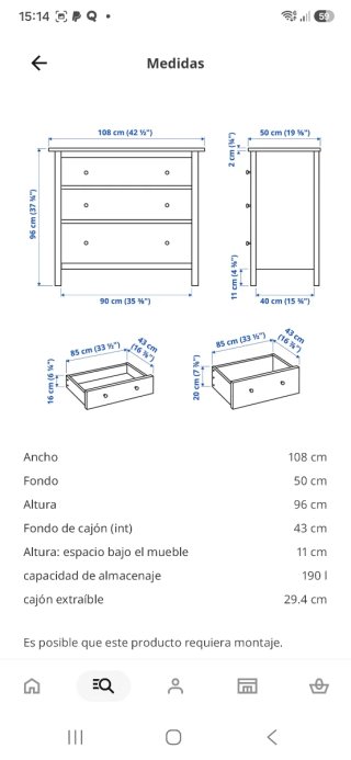 Cómoda Hemnes Ikea Blanca Nueva