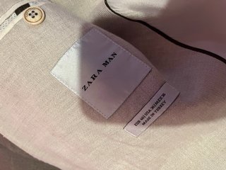 Giacca Zara Uomo Lino Beige/46 italiana