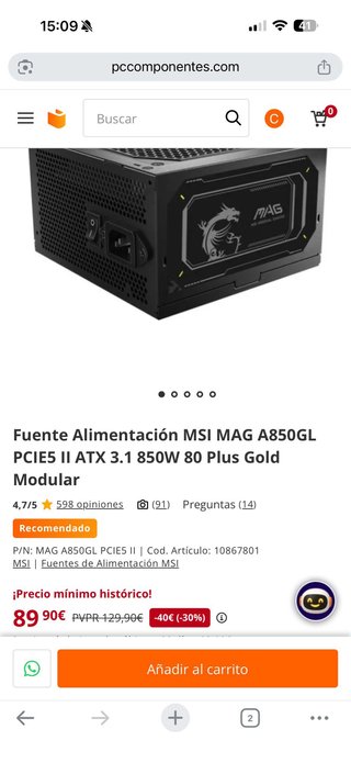 PACK CPU RAM PLACA TORRE PSU