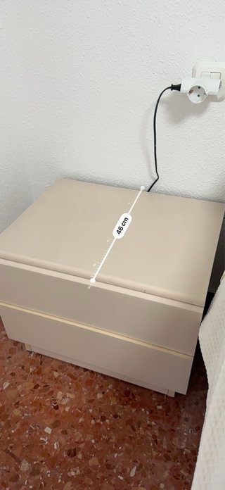 Mesitas de noche beige (pack de 2)