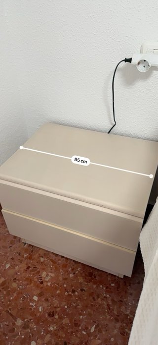 Mesitas de noche beige (pack de 2)