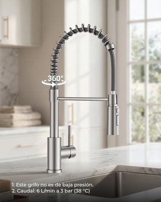 Rubinetto da Cucina Smontabile FORIOUS in Acciaio Inox