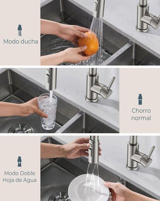 Rubinetto da Cucina Smontabile FORIOUS in Acciaio Inox