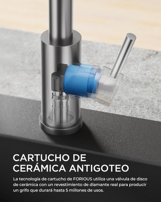 Rubinetto da Cucina Smontabile FORIOUS in Acciaio Inox