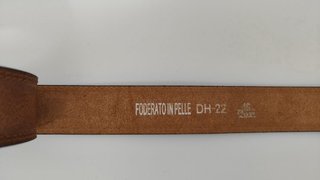 Cintura uomo pelle marrone fibbia argento