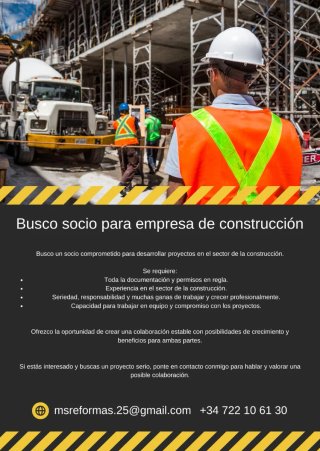 BUSCO SOCIO PARA COLABORAR EN LA CONSTRUCCION