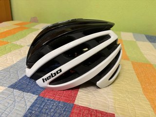 Casco bicicleta carretera HEBO negro/blanco