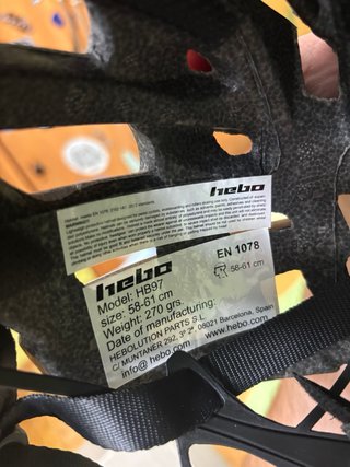 Casco bicicleta carretera HEBO negro/blanco