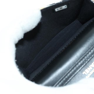 CHANEL Matelasse Checker Flag Chain Pouch Cotton