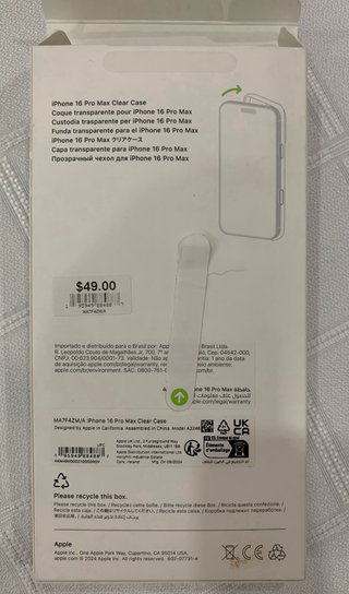 Funda Transparente iPhone 16 Pro Max