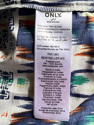 Caftán Only Estampado Flecos Talla 36