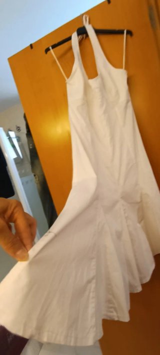 Vestido blanco cuello halter