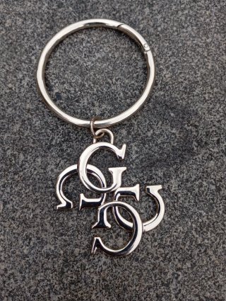 Guess Llavero Doble G Plata