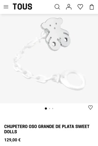 Chupetero Tous Grande Oso Plata Valorado en 129€