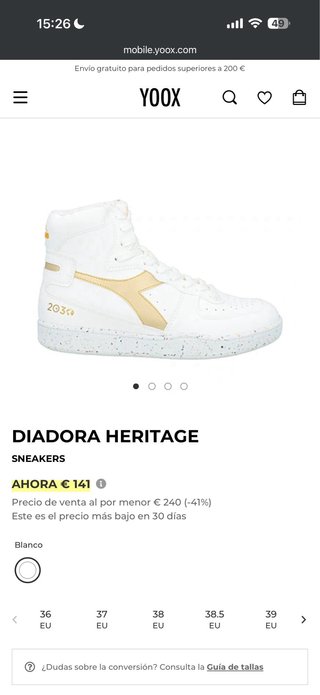 Diadora Heritage Piel T.41 Blanco Oro Mate (8)