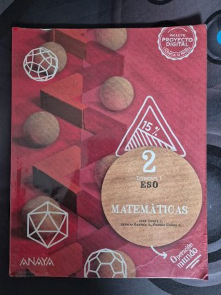 3 Libros Matemáticas 2° de ESO anaya