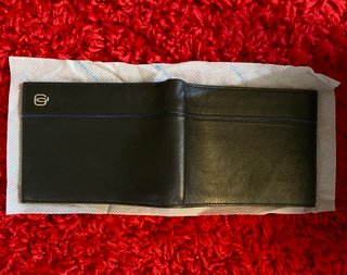 Portafoglio Piquadro Pelle 12 Slot Nero Blu