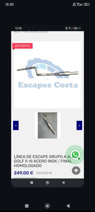 Línea de Escape Golf II  Homologado