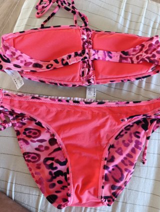 Bikini estampado leopardo rosa talla S