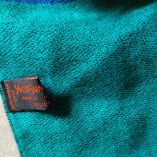 Sciarpa Yves Saint Laurent blu e verde