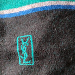 Sciarpa Yves Saint Laurent blu e verde