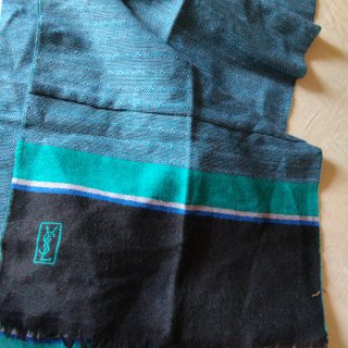 Sciarpa Yves Saint Laurent blu e verde