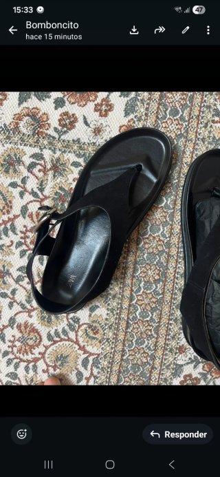 Sandalias de piel ante negras