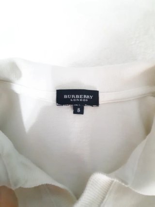 Polo Burberry Blanco Vintage 90s Talla XXL Algodón