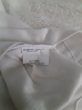 Polo Burberry Blanco Vintage 90s Talla XXL Algodón
