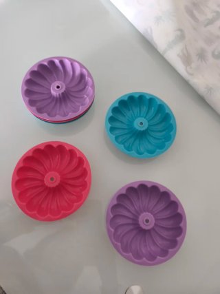 Lote de 6 moldes de  silicona redondos de colores