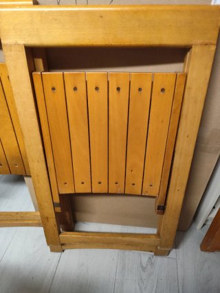 Juego 3 Sillas Plegables Madera Maciza