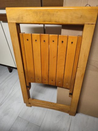 Juego 3 Sillas Plegables Madera Maciza