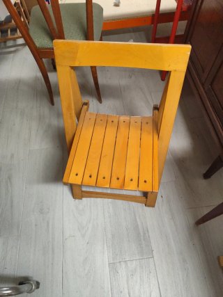 Juego 3 Sillas Plegables Madera Maciza