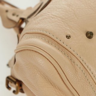 Chloe Paddington Hand Bag Leather Beige Gold