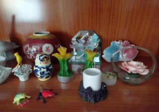 Lote copas y figuras decorativas