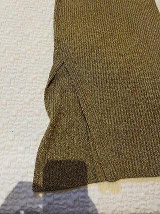 Vestido Zara Hilo Metalizado Verde Talla S