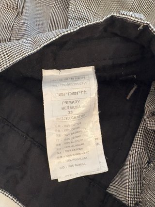 Bermuda Carhartt Vintage Gris y Blanco