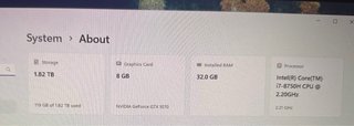 HP Omen 17 Laptop 32GB RAM, 2TB SSD, GTX 1070. I7