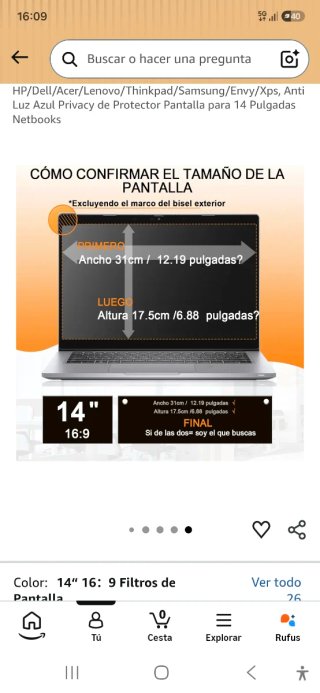 Filtro per la privacy Mamol da 14 pollici
