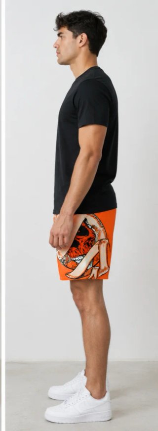 Bermudas Naranja Estampadas Talla 48.