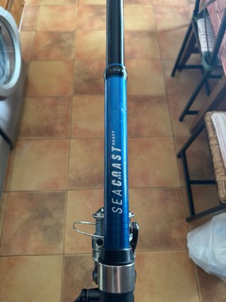 Caña de surfcasting con carrete