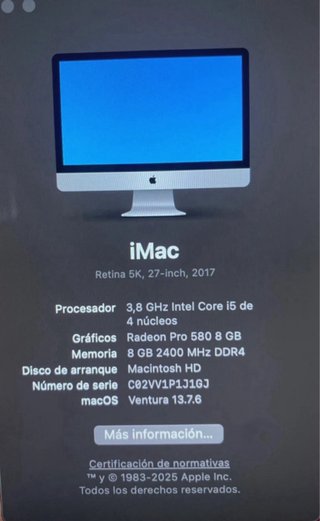 Ordenador Apple iMac Plata y Negro