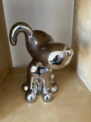 Perrito cerámica plateado 25x20cm. Recog. El Altet